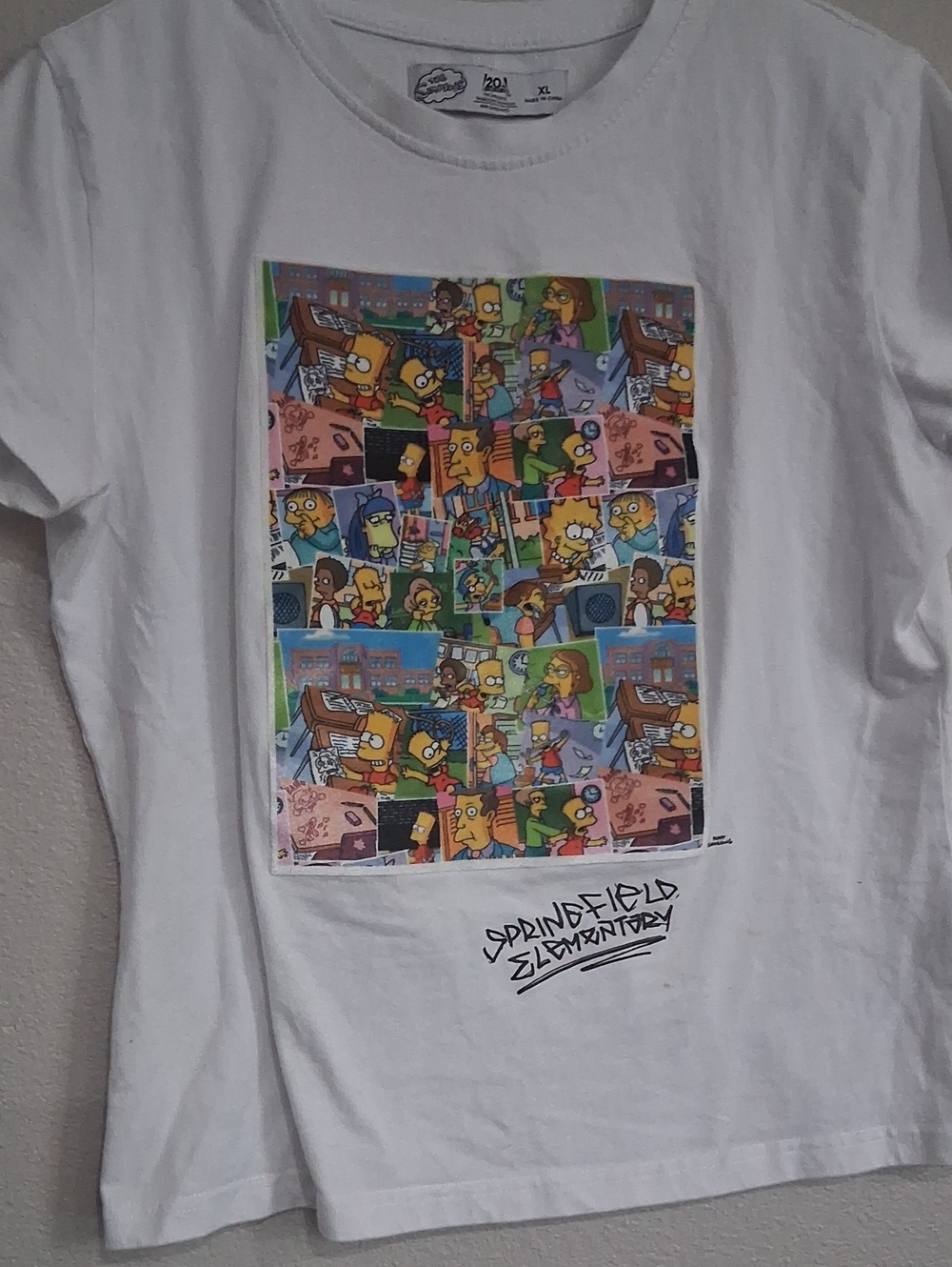 White  The Simpsons Graphic Tee - Springfield Scenes